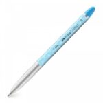 Химикал Faber-Castell KONE 0.7 със сив захват и синя мастило, подходящ за лесно и комфортно писане.
