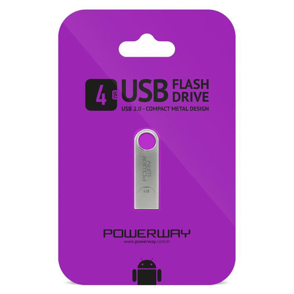 POWERWAY 4 Gb Метална USB флаш памет 4GB Метално USB флаш устройство Описание на продукта Метален стилен дизайн Съхраняване и защита на файлове по най-лесния начин Можете да съхранявате и съхранявате безопасно всичките си нужди.