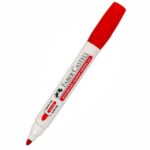 Маркер бяла дъска Faber castell объл червен