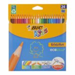 Цветни моливи  BIC Kids Eco 24цв. - гъвкави