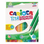 Цветни моливи CARIOCA TITA 24цв. изтриваеми