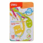 Цветни моливи DELI Coloremotion 12 цвята мет. кутия