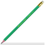 Зелен дървен молив с гума BIC Eco Evolution HB 655 на бял фон