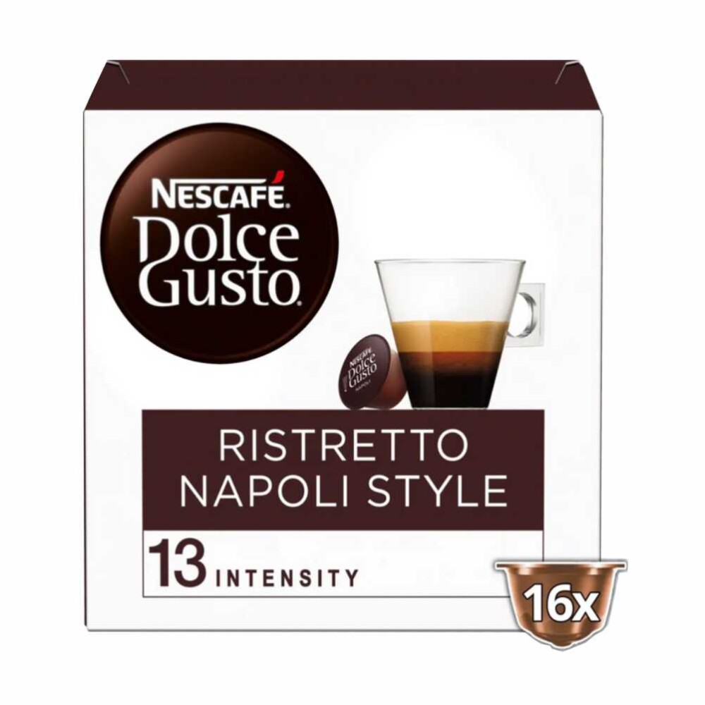 Наслади се на NESCAFÉ ® Dolce Gusto Ristretto Napoli Style. Вдъхновени от най-добрите кафетерии в Неапол, ние създадохме късо кафе със сатенен каймак и плътно тяло.