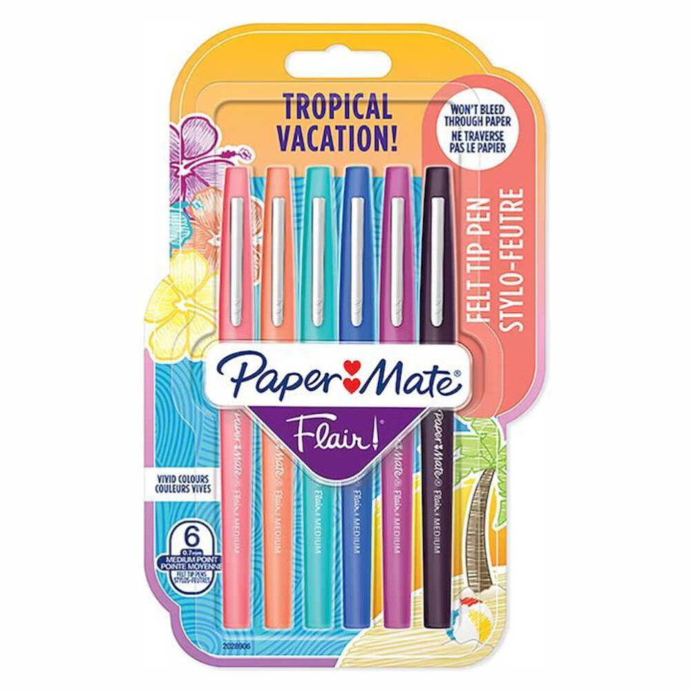 Поръчайте Paper Mate Flair – Tropical Vacation днес и се насладете на свежи цветове и тропическо настроение!