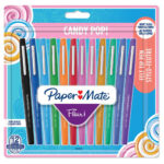 Пакет от 12 разноцветни флумастери Paper Mate Flair с паковане в стил бонбони.