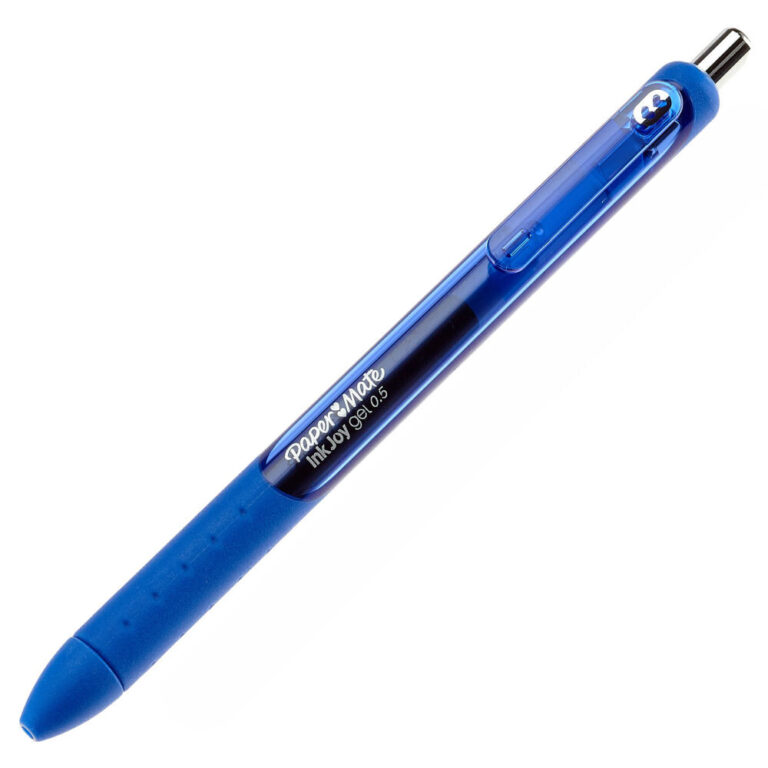 Синьо химикалче PaperMate InkJoy Gel с 0.5 мм и среден писец.