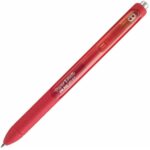 Червена гел химикалка Paper Mate InkJoy с управляем връх, удобна за писане и ежедневно използване.