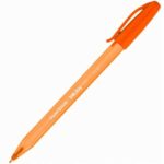 Оранжева ролерна химикалка Papermate InkJoy с капачка и щипка за лесно писане.