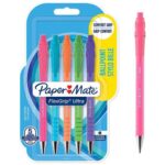 Пакет от 5 цветни химикалки Paper Mate FlexGrip Ultra с комфортен захват, идеални за удобно писане.
