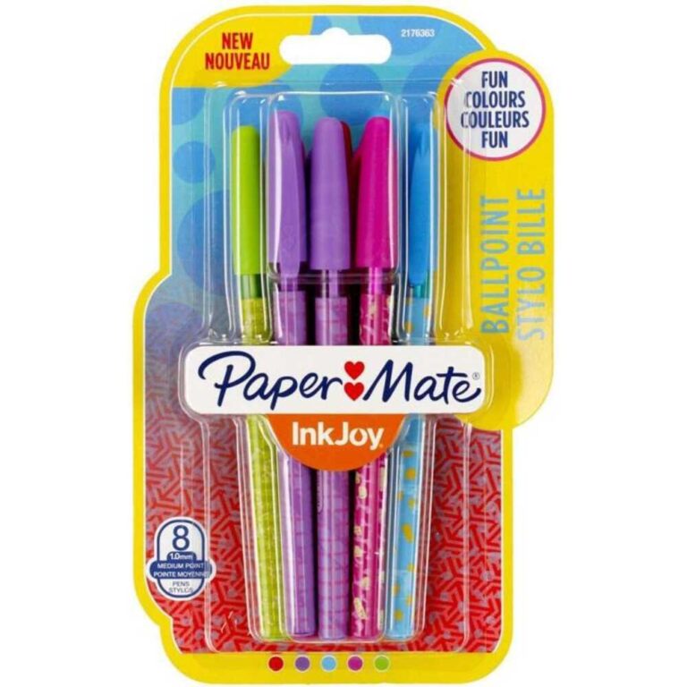 Комплект химикалки Paper Mate InkJoy Vintage 10 мм в осем ярки цвята.