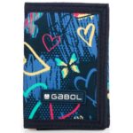 Цветно портмоне Gabol за момиче с шарки на сърца и пеперуди.