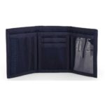 Черно портмоне Tizas Gabol за момиче с семпъл дизайн, отделения за банкови карти и прозрачна секция за документ.