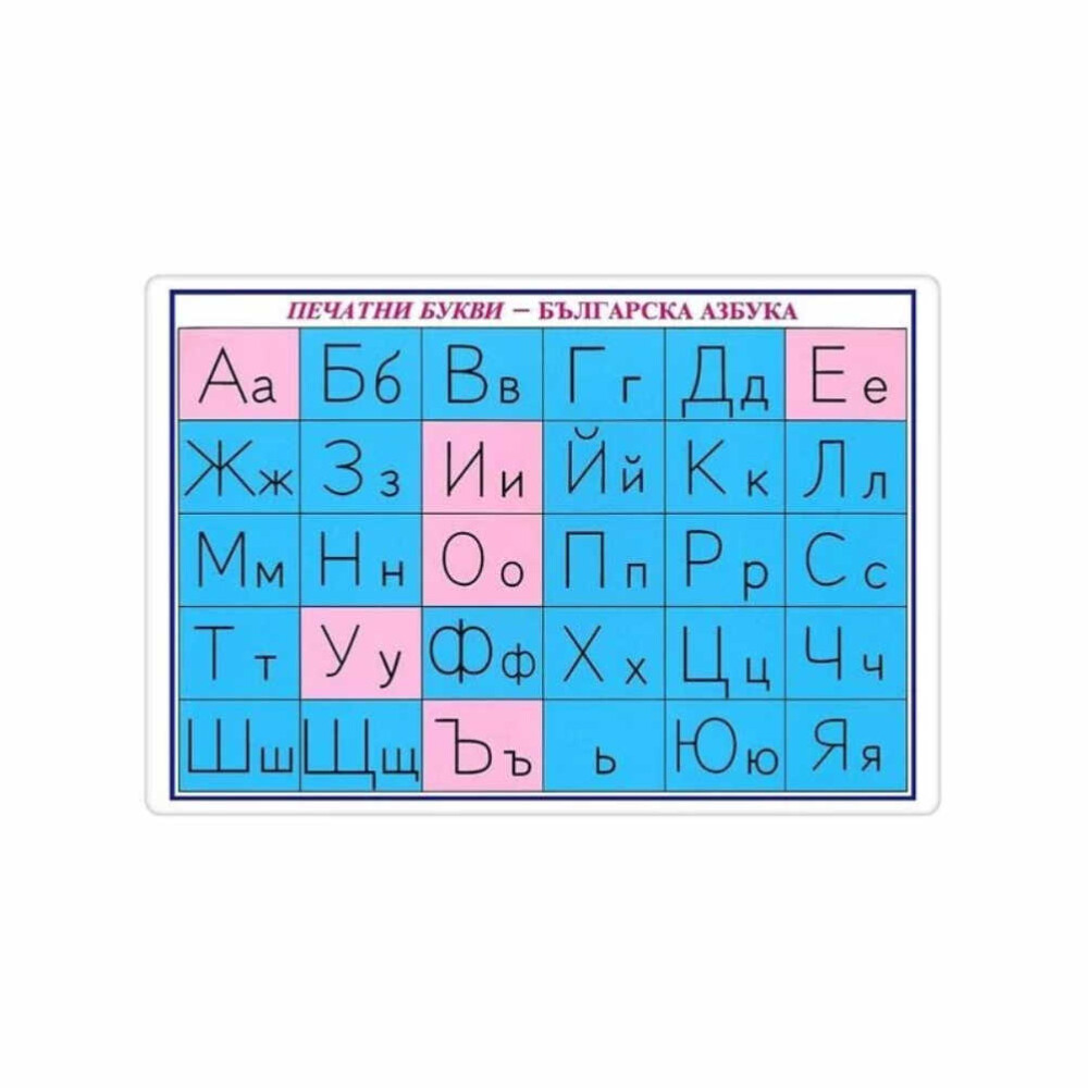 Не се колебайте, а поръчайте своето Мини табло: Печатни букви – Българска азбука още сега!