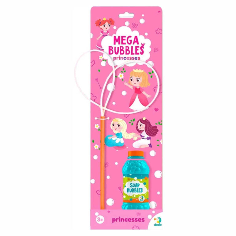 DoDo Mega Bubbles Princess е идеалният подарък за всяко момиче, което обича да играе навън. С него ще се забавляват часове наред, пускайки огромни, цветни мехури.