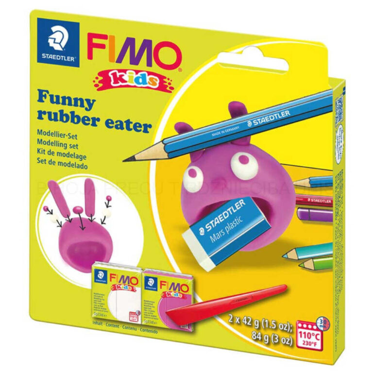 Комплект от моделираща глина FIMO Kids Funny Rubber Eater за творчески занятия.