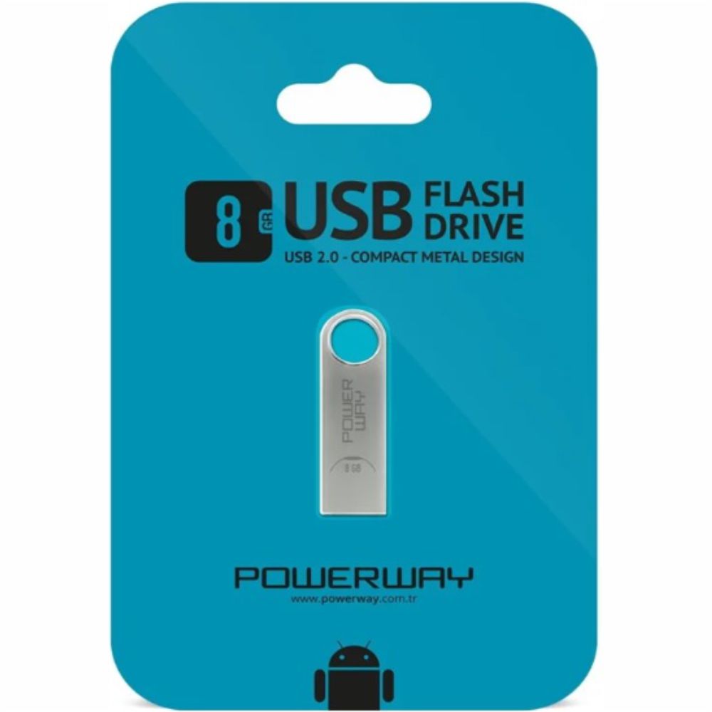 POWERWAY 8 Gb Метална USB флаш памет 8GB Метално USB флаш устройство Описание на продукта Метален стилен дизайн Съхраняване и защита на файлове по най-лесния начин