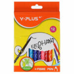 Флумастери ''Elephant'', 12 цвята,които се нанасят лесно и са нетоксични и лесно изтриваеми