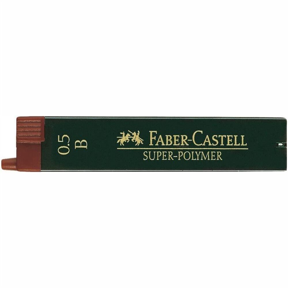 Графити за автоматичен молив 0.5 B Faber-Castell - Графити Faber-Castell Super-Polymer, 0.5 мм, 12 бр.