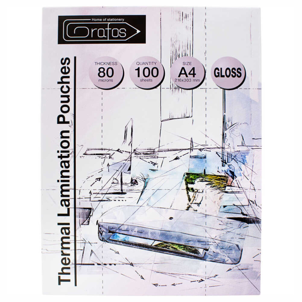 Фолио за ламиниране A4 80 микрона Дебелина: 80 mic. Опаковка: 100 бр.