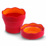 Сгъваема чаша за рисуване червена Faber castel