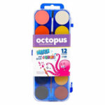Акварелни бои Octopus с четка 12 цвята