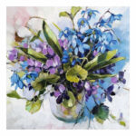 Диамантен гоблен Violets and snowdrops D'Arts 38x38см 7126