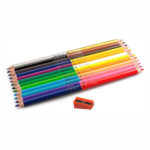 Цветни моливи Y-PLUS+ 12/24 двувърхи цвята с острилка