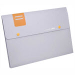 Папка с копче A4 Deli New York с уширение сива