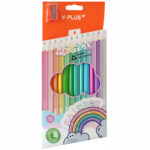 Цветни моливи Y-PLUS 12 цвята jumbo pastel