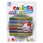 Течно лепило Carioca gliter 6 основни цвята 10.5мл.