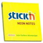 Листчета Stick'n жълт неон 76х76мм 100л. СЗ