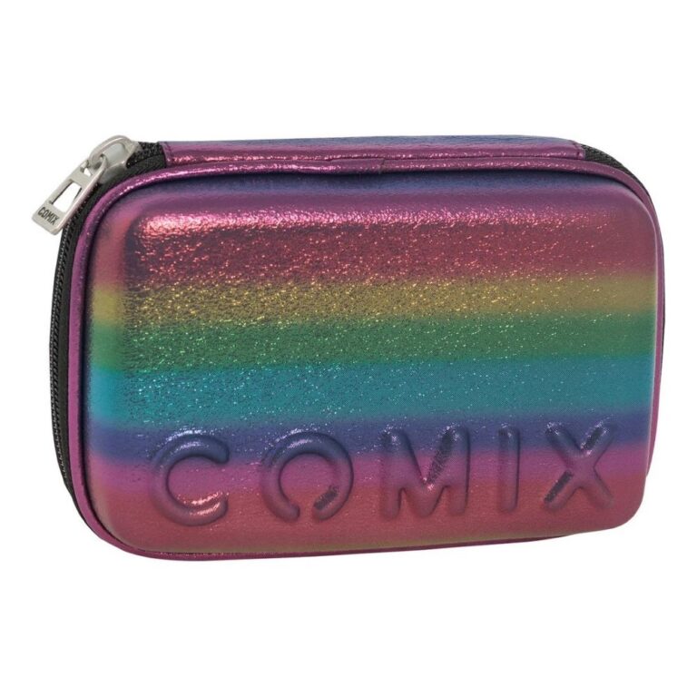 Ученически несесер със съдържание COMIX RAINBOW PURPLE 2024