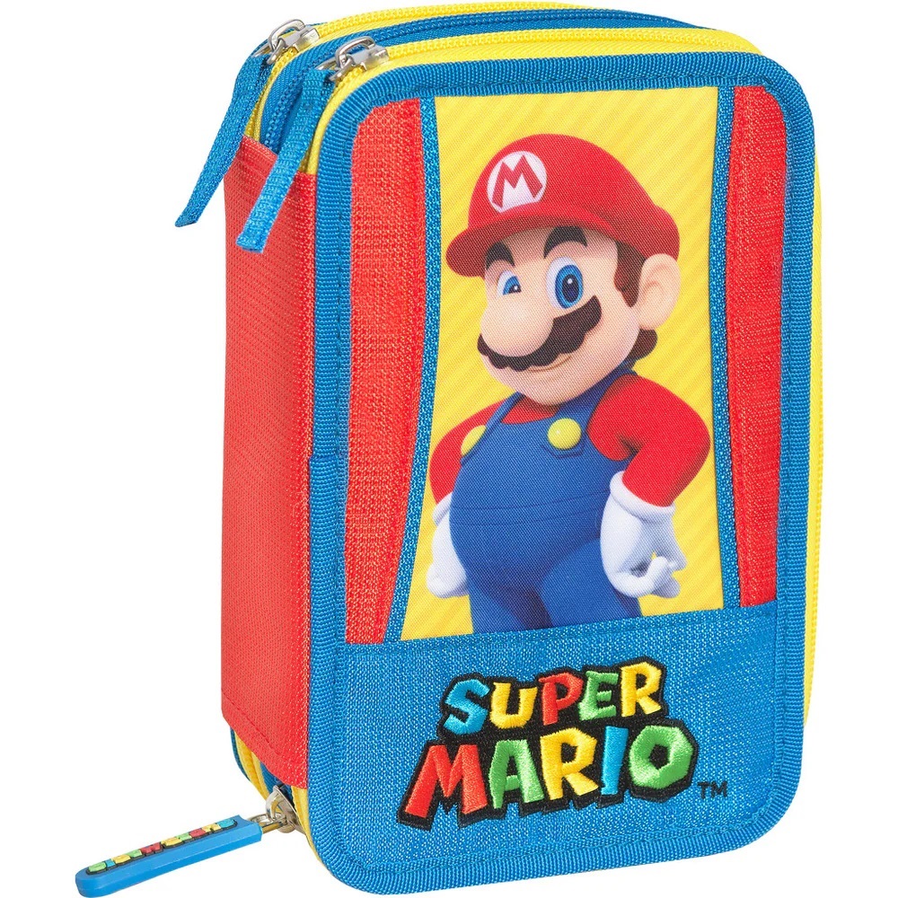 Ученически несесер Super Mario Tricolore със съдържание с 3 отделения
