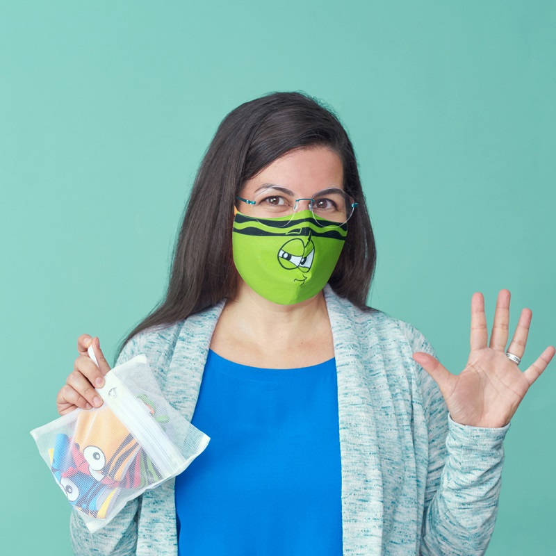 Crayola™ Adults Tip Faces, маски за лице за тийнейджъри, учители и възрастни, в сет, 5 броя - Image 6