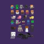 Тениска Minecraft лилава с всички герои - Image 2