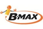 Лого на B-Max с оранжева стилизирана фигура и черно-оранжен текст.
