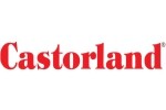 Лого на Castorland с червен надпис върху бял фон.