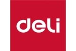 Стилно и изчистено лого на Deli върху елегантен виненочервен фон за модерна визия.