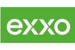 Лого на Exxo с бял текст на зелен фон, излъчващо свежест и динамична енергия.
