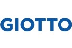 Лого на Giotto с удебелен син шрифт на бял фон.