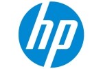 Логотип на HP в син кръг, символ на технологичната марка Hewlett-Packard.