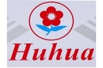 Лого на Huhua с червен цвят и син стебло, поставено в червен кръг.