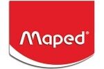 Лого на Maped с изчистен дизайн върху червен и бял фон, символизиращо креативност и иновация.