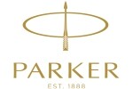 Логото на Parker със златна стрелка и елегантен шрифт, символ на марката от 1888 година.
