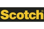 Лого на марката Scotch в дебел жълт шрифт на черен фон.