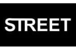 Черно-бял графичен текст със надпис STREET върху бял фон.
