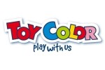 Логото на Toy Color с ярки цветни букви и слогана play with us под тях.